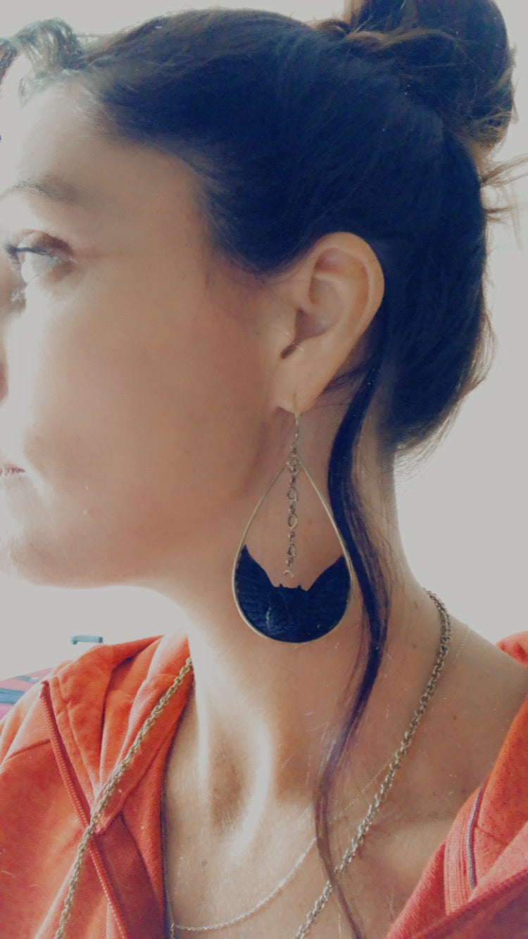Hand-carved Owl Earrings- Lilith Collection